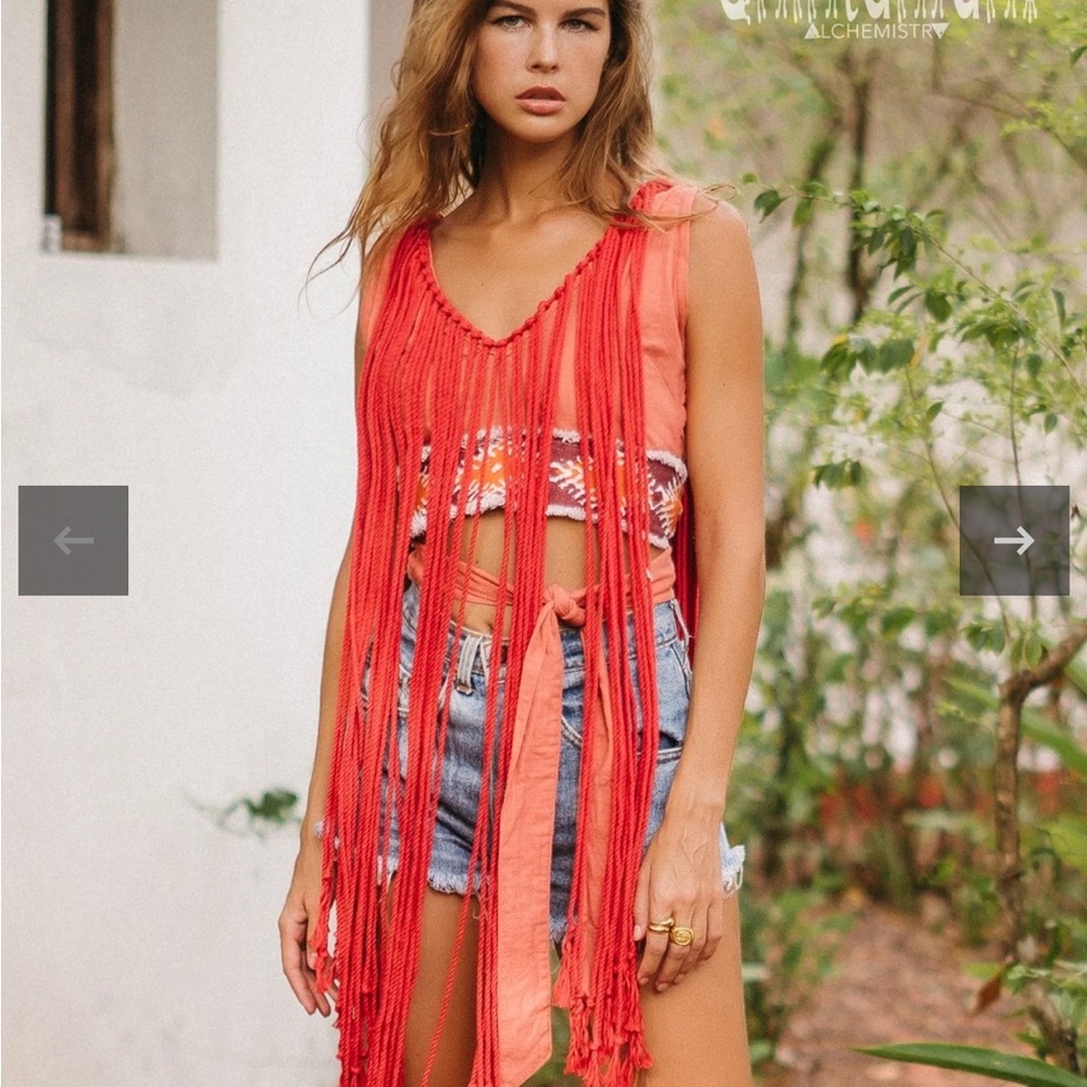 Apache Crop Top / Salmon Red